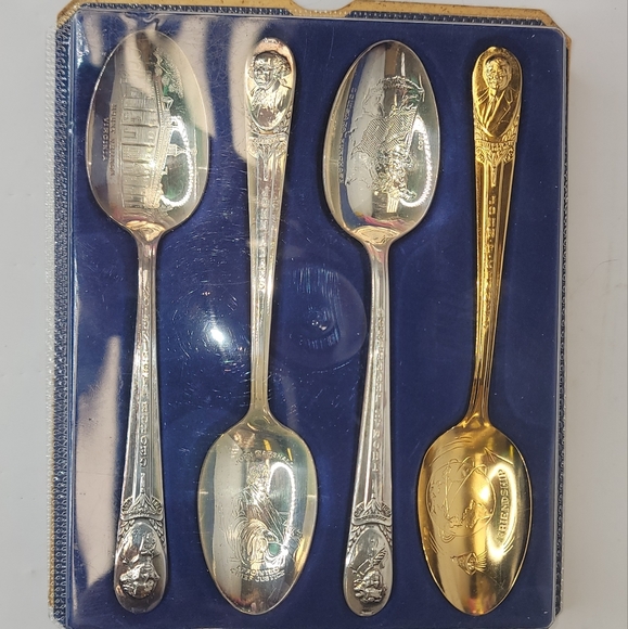 WM Rogers IS Silver Presidential Commemorative Spo - Picture 1 of 5